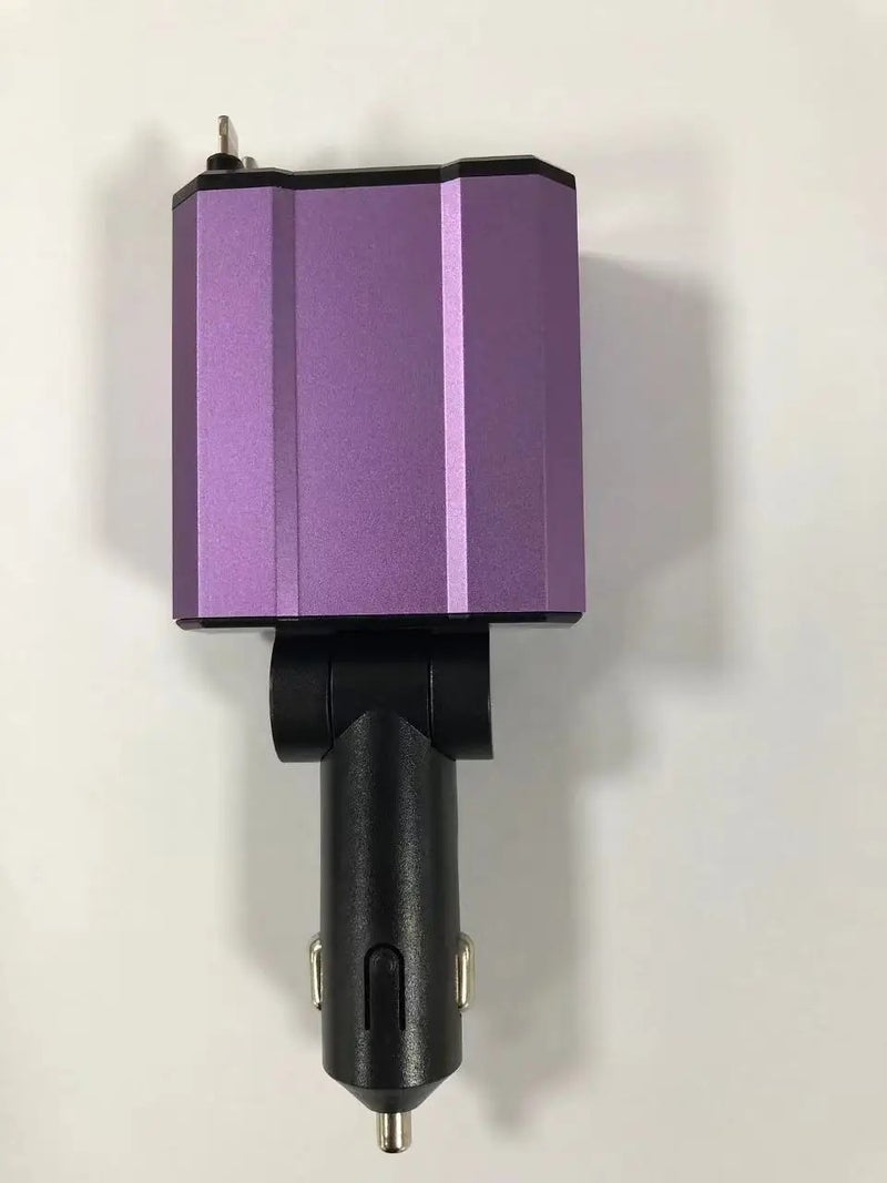 Bluejw High-Speed 4-in-1 USB Car Charger - 30W Fast Charging Automobile Charger with Wired Car Cigarette Lighter Adapter for Phones & Devices - Metal Design - Image 1